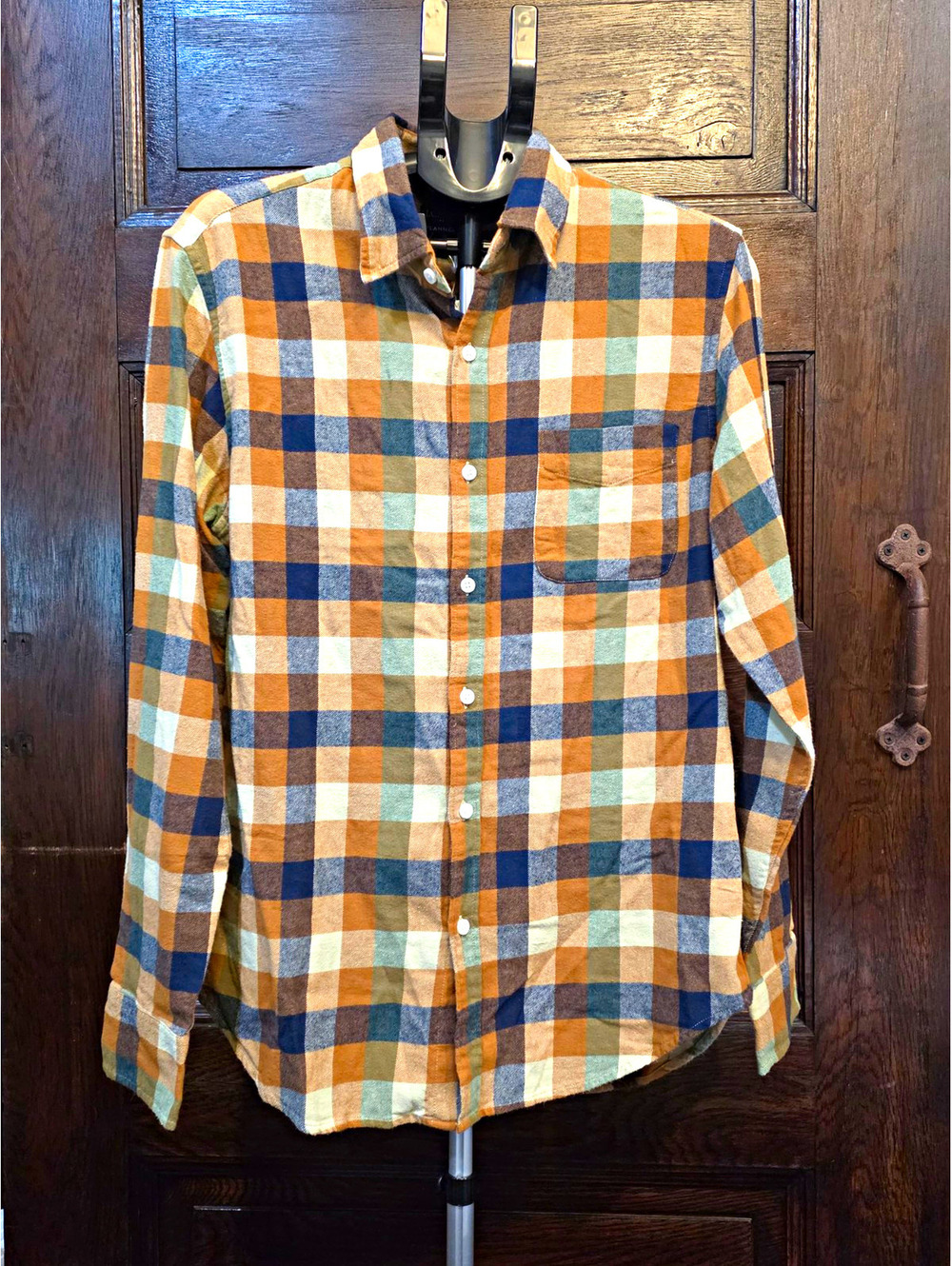 J.CREW Men’s M Plaid Flannel Long Sleeve Classic Fit Button-Up Shirt Pockets